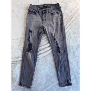 Hollister Distressed Skinny Jeans Mens 32x32 Gray Grunge Y2K Streetwear Stretch